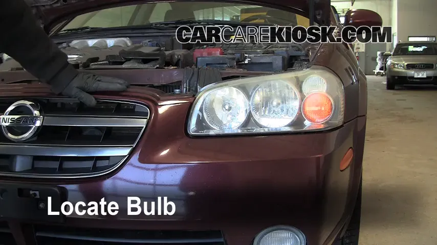 2002 Nissan Maxima GLE 3.5L V6 Lights Highbeam (replace bulb)